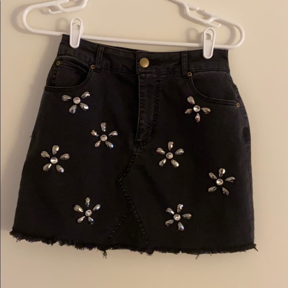 Mini skirt with jewel embellishments
